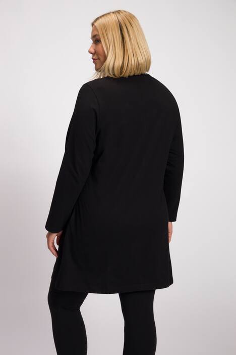 Camiseta larga, costura decorativa, manga larga