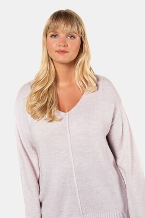 Duże rozmiary pulower, damska, jasnoróżowy melanż, rozmiar: 58/60, akryl/poliester/elastan, Ulla Popken