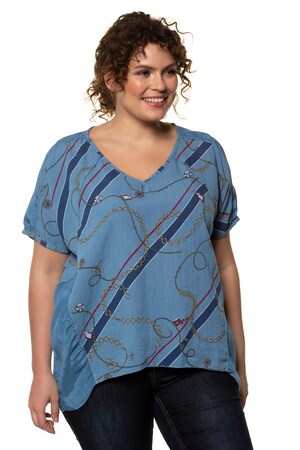 Ulla Popken Blouse Gekleurde Kettingenprint Korte Mouwen Grote Maten ulla popken kopen in de aanbieding Ulla Popken Blouse Gekleurde Kettingenprint Korte Mouwen Grote Maten ulla popken kopen in de aanbieding