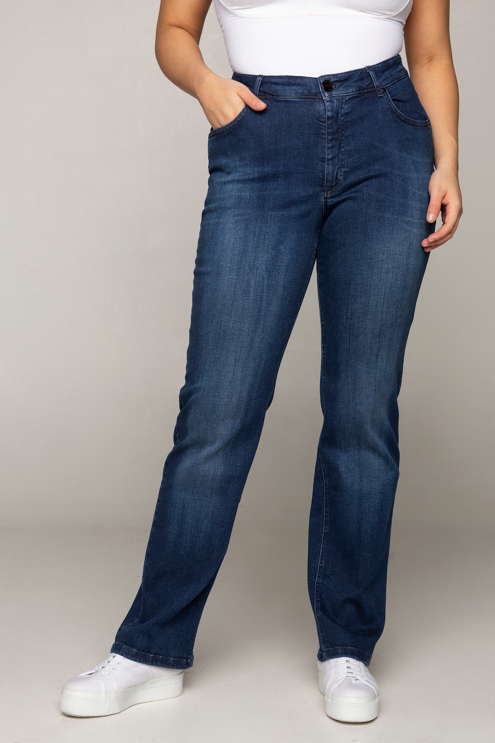 Grote Maten jeans Mandy, Dames, blauw, Maat: 56, Katoen/Synthetische vezels, Ulla Popken