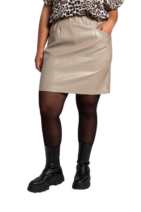 Mini sukně, vzhled kůže, vysoký, elastický pas