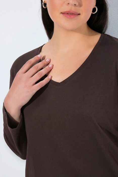 Shirt, V-Ausschnitt, Relaxed, Langarm
