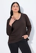 Shirt, V-Ausschnitt, Relaxed, Langarm