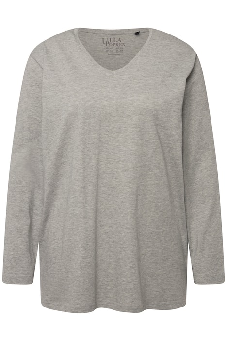 Tričko, výstřih do V, Relax střih, dlouhé rukávy
