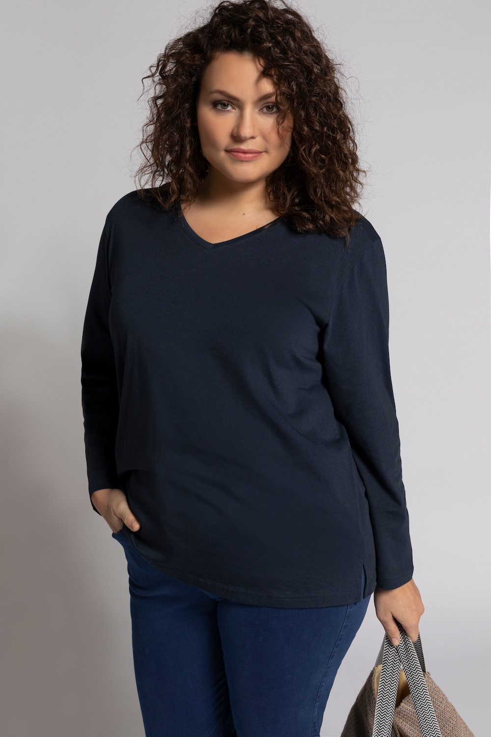 Grote Maten shirt, Dames, blauw, Maat: 46/48, Katoen, Ulla Popken Grote Maten shirt, Dames, blauw, Maat: 46/48, Katoen, Ulla Popken