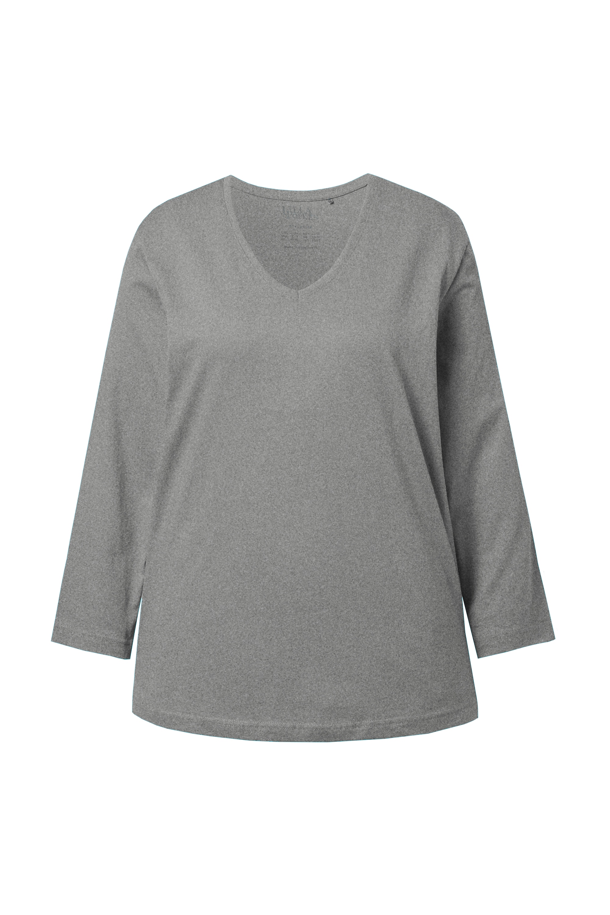 Ulla Popken Damen große Größen Shirt V Ausschnitt Relaxed Langarm 725334