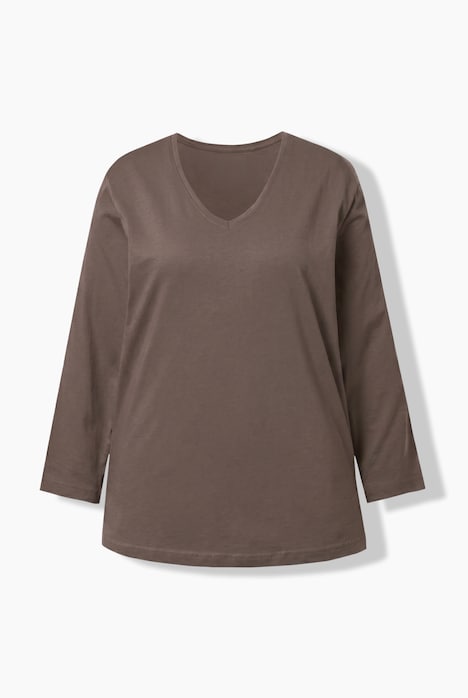 Shirt, V-Ausschnitt, Relaxed, Langarm