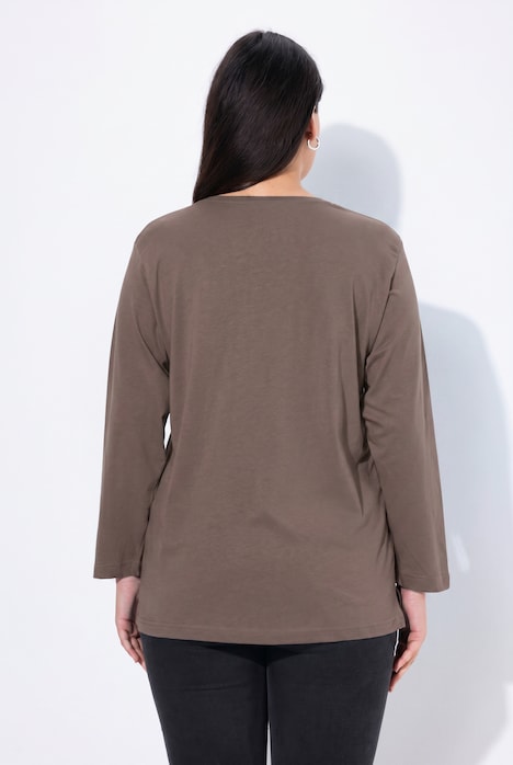 Shirt, V-Ausschnitt, Relaxed, Langarm