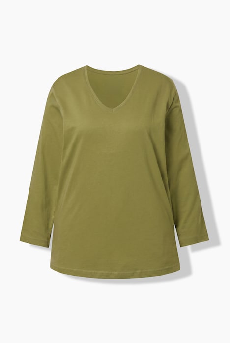 Shirt, V-Ausschnitt, Relaxed, Langarm