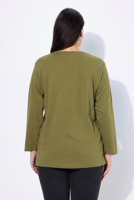 Shirt, V-Ausschnitt, Relaxed, Langarm