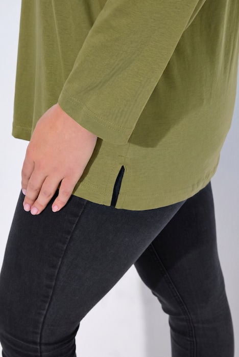 Shirt, V-Ausschnitt, Relaxed, Langarm