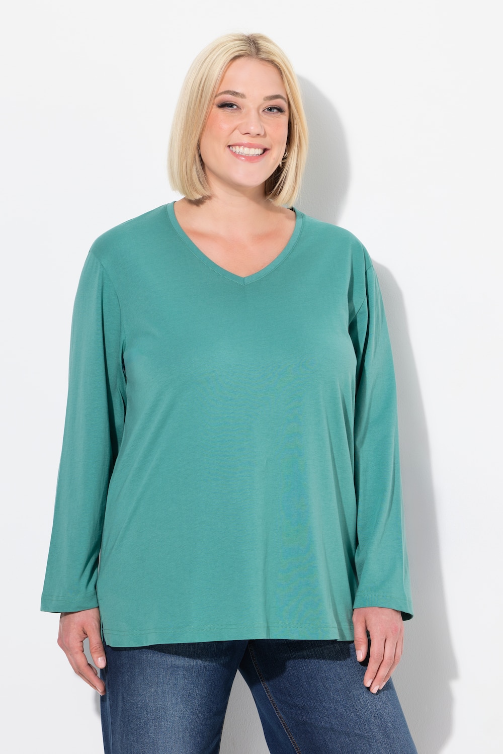 Große Größen Shirt, Damen, türkis, Größe: 50/52, Baumwolle, Ulla Popken