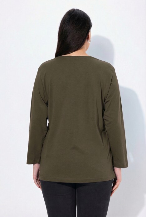 Shirt, V-Ausschnitt, Relaxed, Langarm