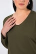 Shirt, V-Ausschnitt, Relaxed, Langarm
