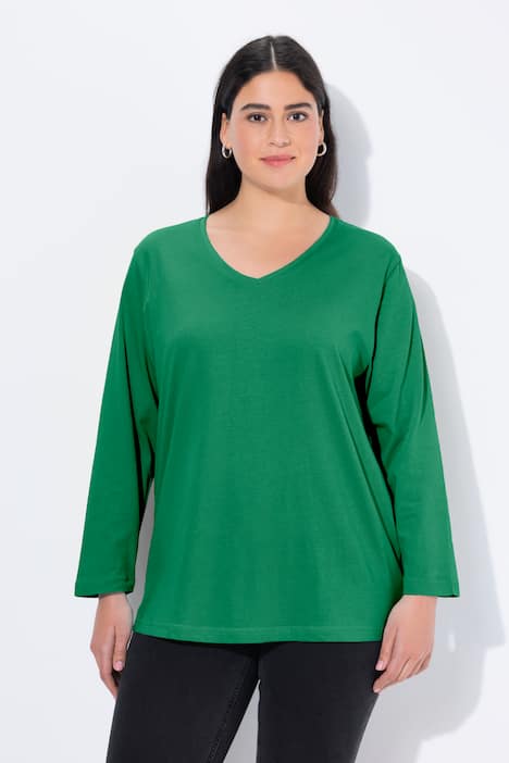 Shirt, V-Ausschnitt, Relaxed, Langarm