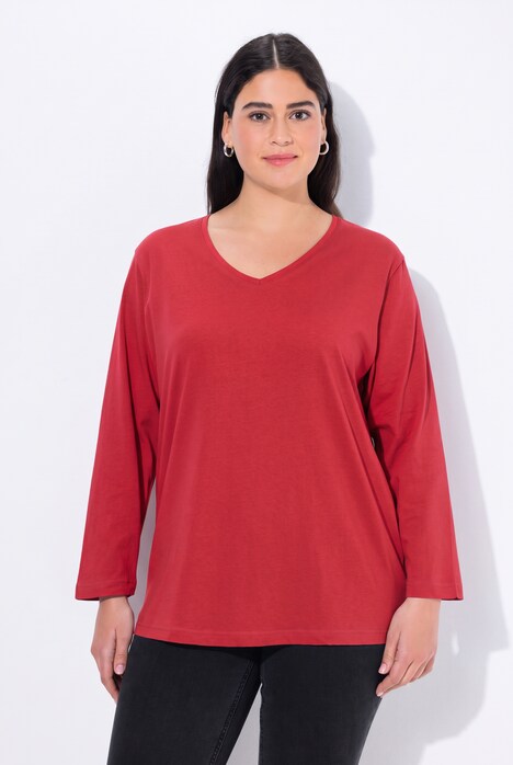 Shirt, V-Ausschnitt, Relaxed, Langarm
