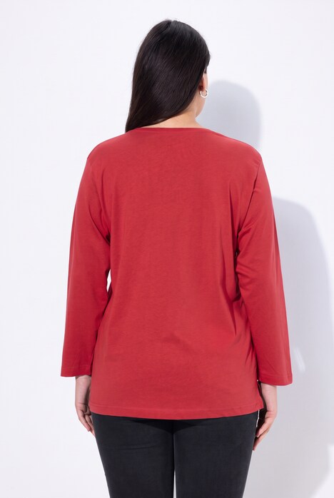Shirt, V-Ausschnitt, Relaxed, Langarm