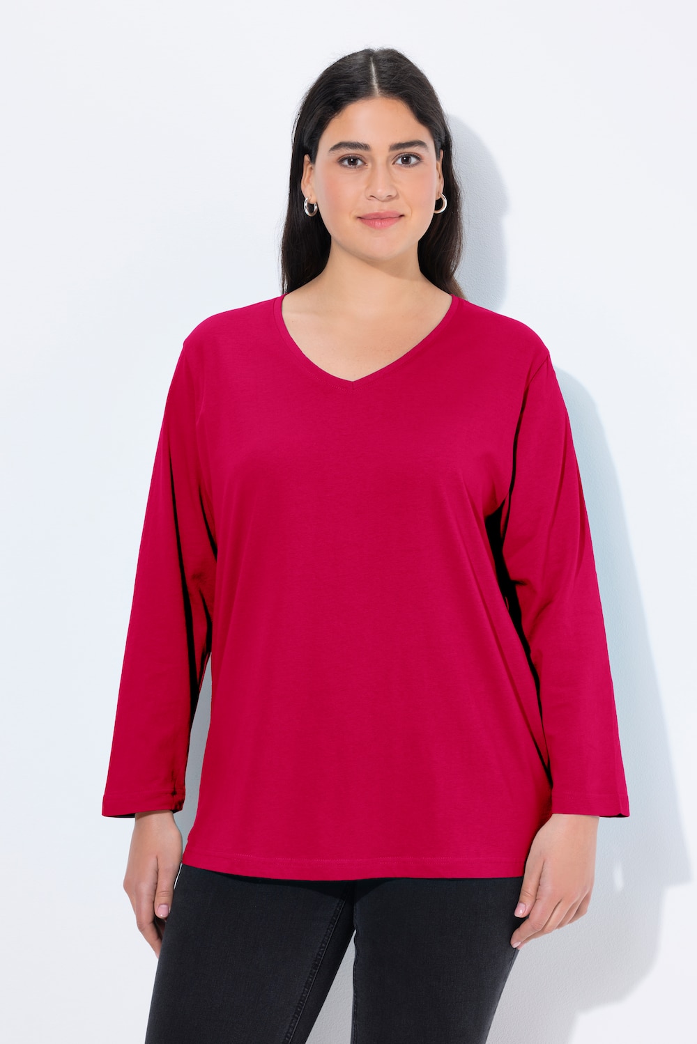 Große Größen Shirt, Damen, rot, Größe: 54/56, Baumwolle, Ulla Popken