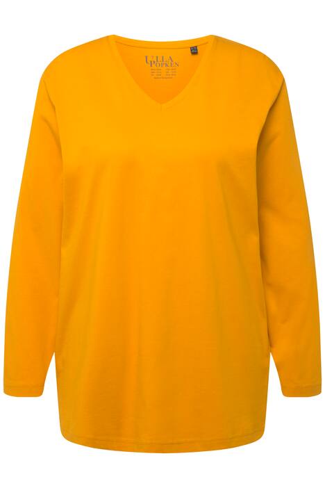 Tričko, výstřih do V, Relax střih, dlouhé rukávy