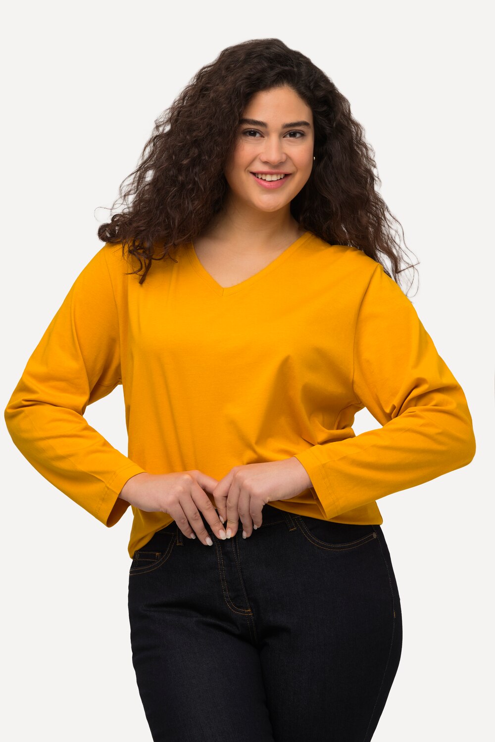 Grote Maten Shirt, Dames, oranje, Maat: 50/52, Ulla Popken