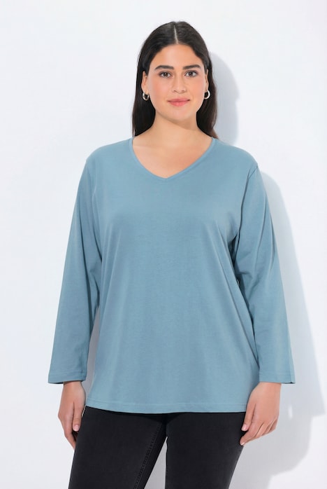 Shirt, V-Ausschnitt, Relaxed, Langarm