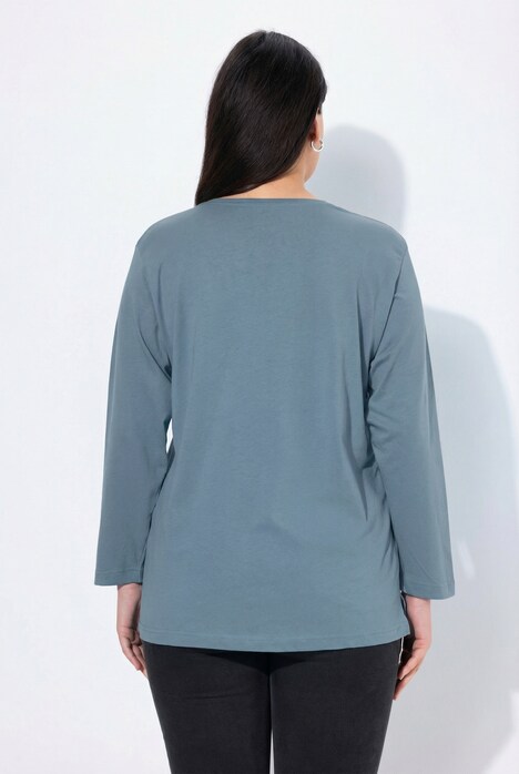 Shirt, V-Ausschnitt, Relaxed, Langarm