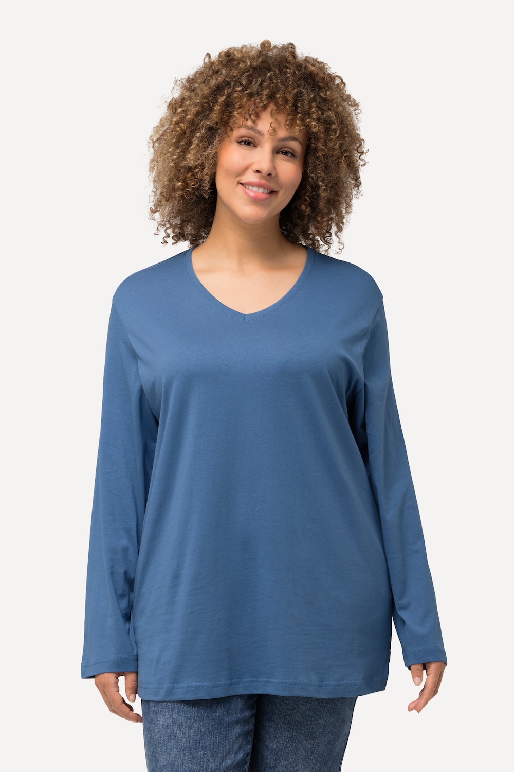 Große Größen Shirt, Damen, blau, Größe: 54/56, Baumwolle, Ulla Popken