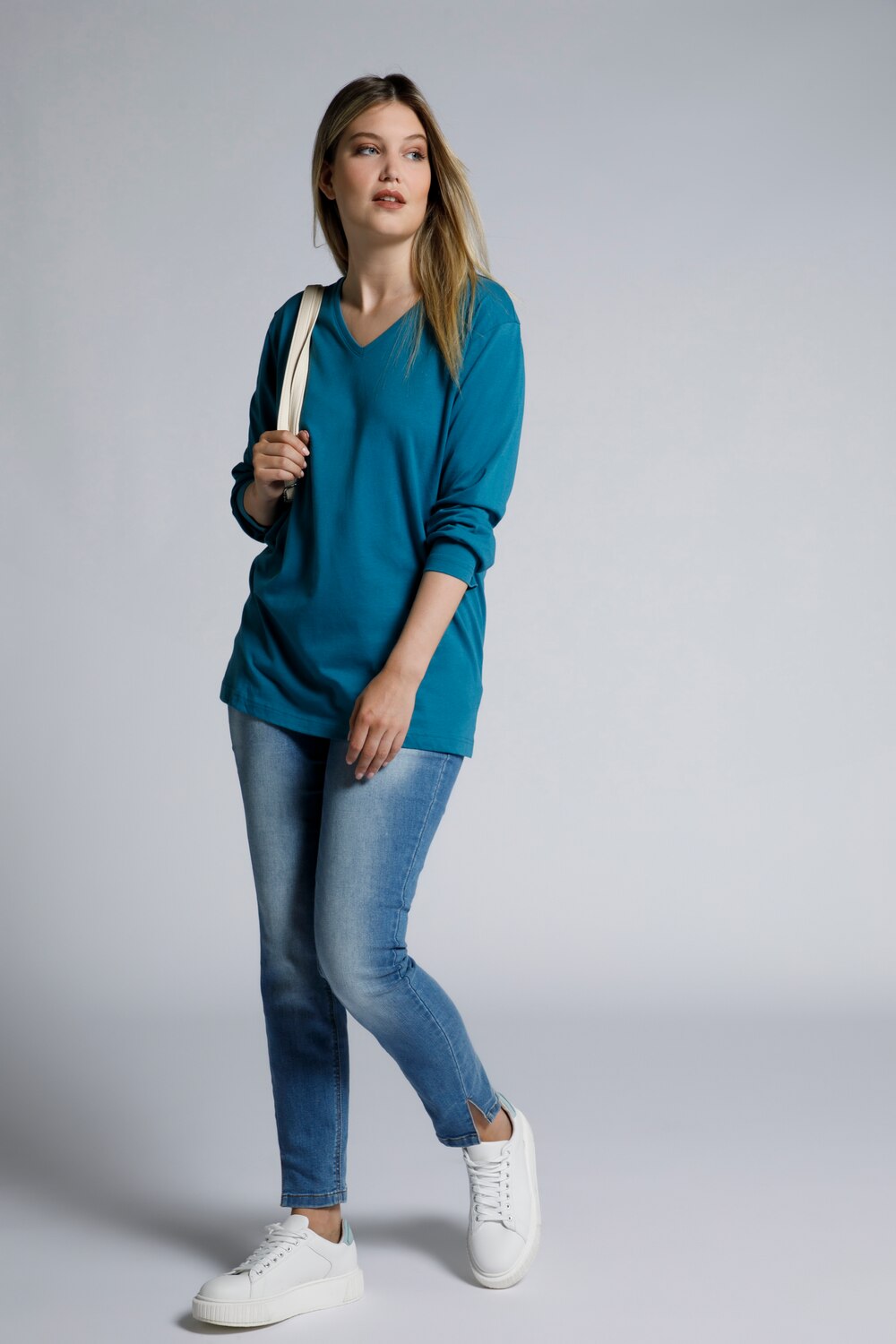 Image of Grosse Grössen Shirt, Damen, türkis, Größe: 54/56, Ulla Popken