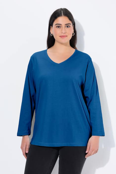 Shirt, V-Ausschnitt, Relaxed, Langarm