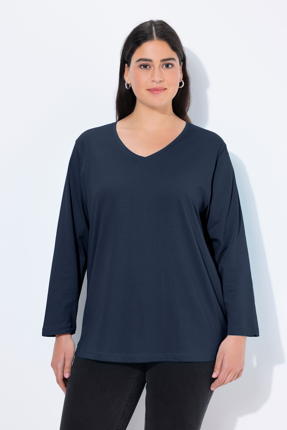 Große Größen Shirt, Damen, blau, Größe: 50/52, Baumwolle, Ulla Popken