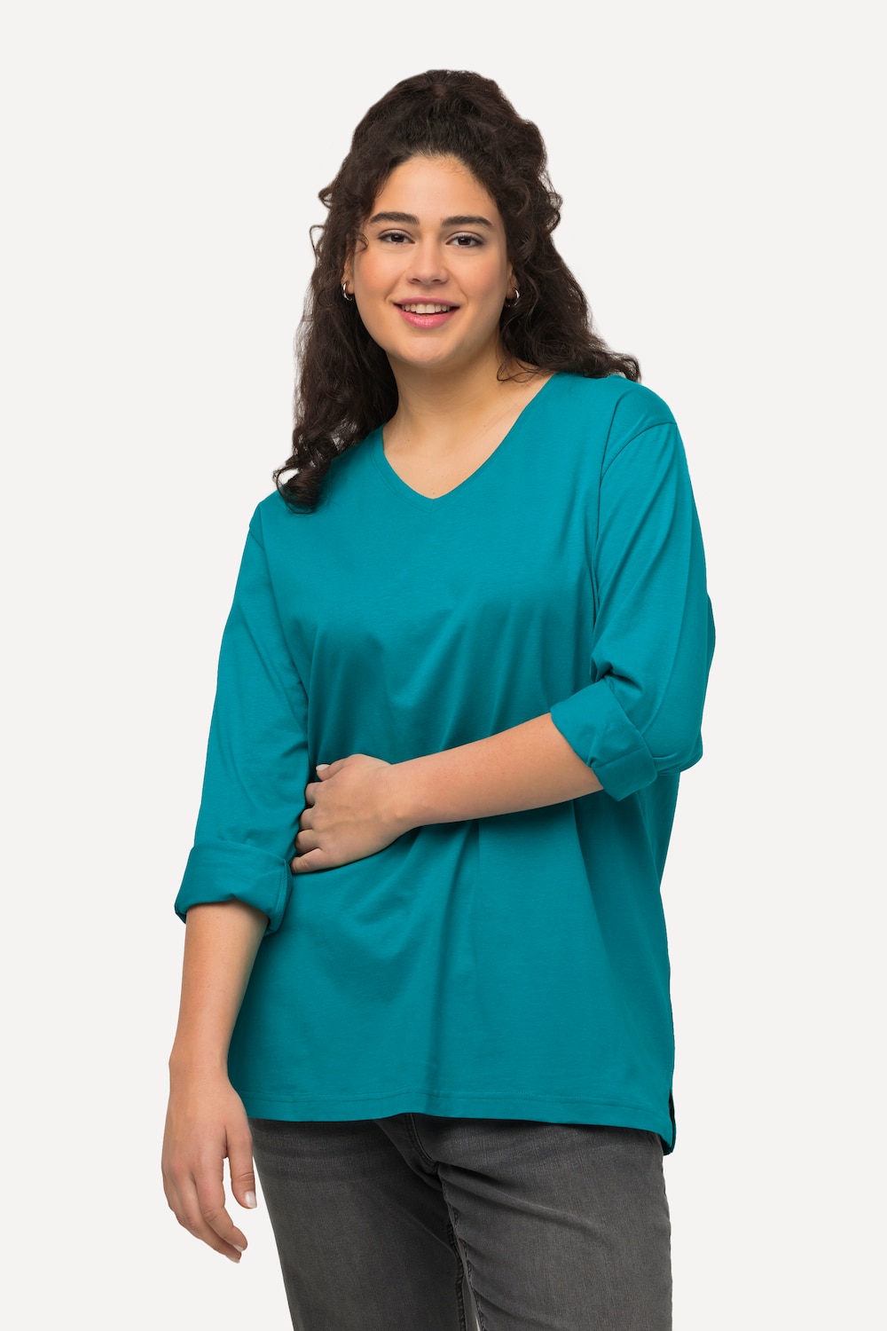 Grote Maten Shirt, Dames, groen, Maat: 54/56, Ulla Popken