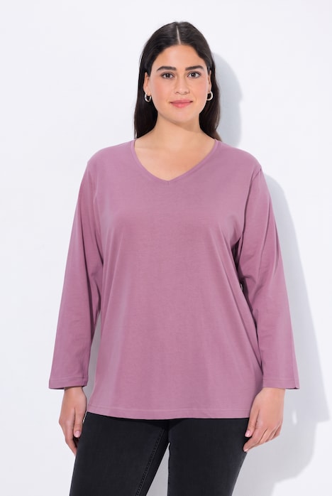 Shirt, V-Ausschnitt, Relaxed, Langarm