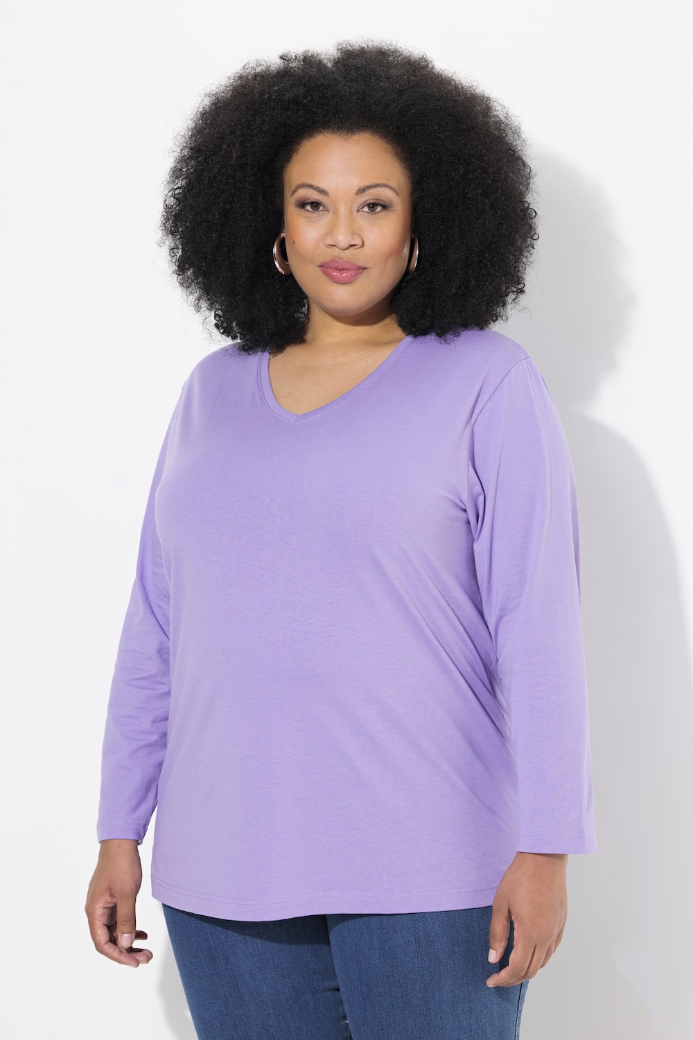 Große Größen Shirt, Damen, lila, Größe: 42/44, Baumwolle, Ulla Popken