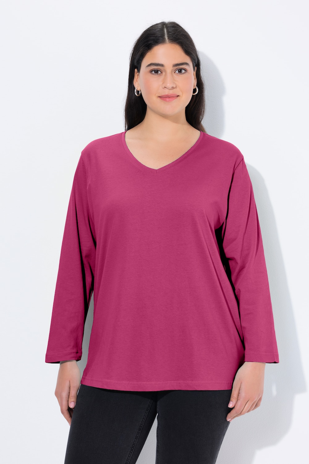 Große Größen Shirt, Damen, rosa, Größe: 50/52, Baumwolle/Polyester/Viskose, Ulla Popken