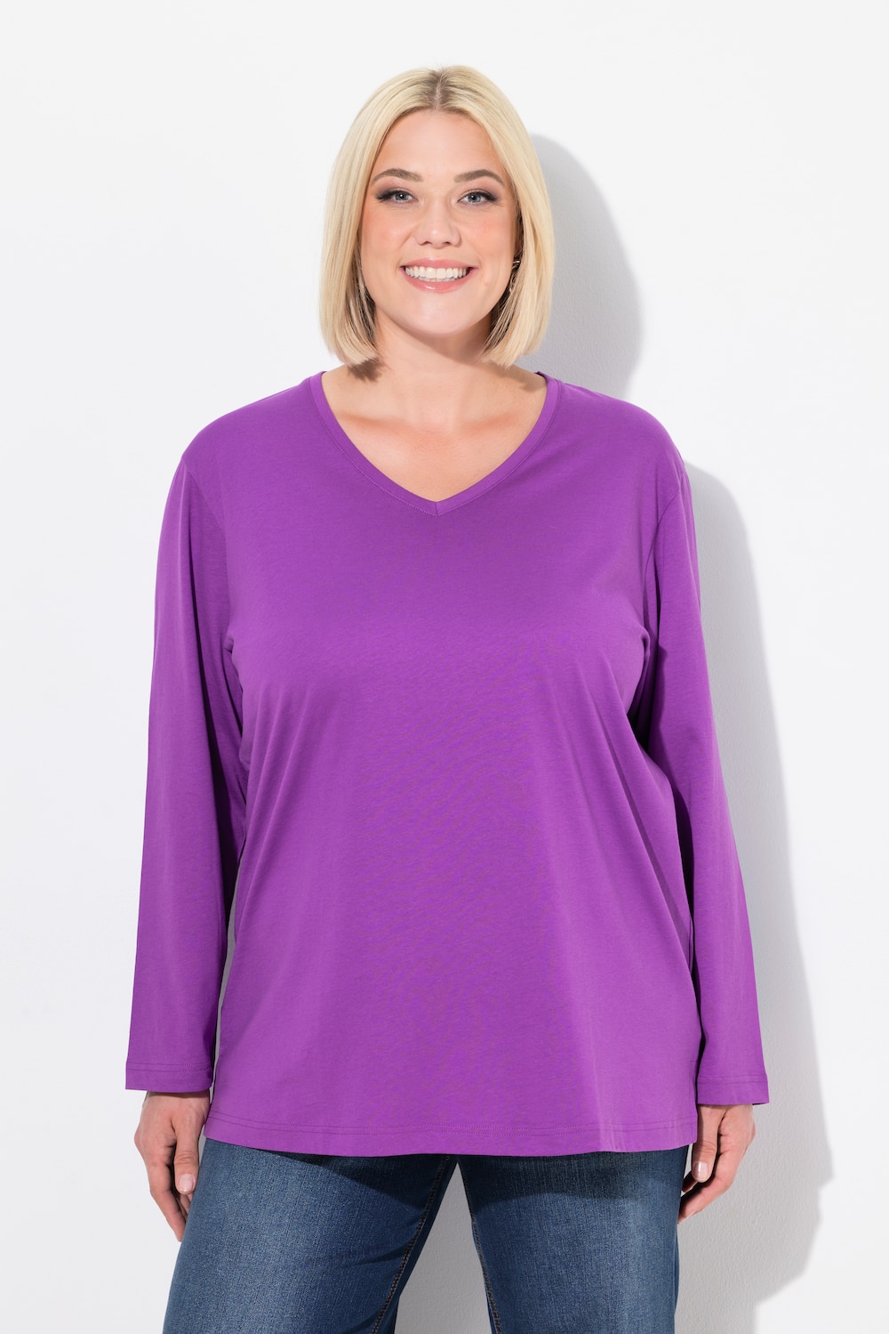 Große Größen Shirt, Damen, lila, Größe: 42/44, Baumwolle, Ulla Popken