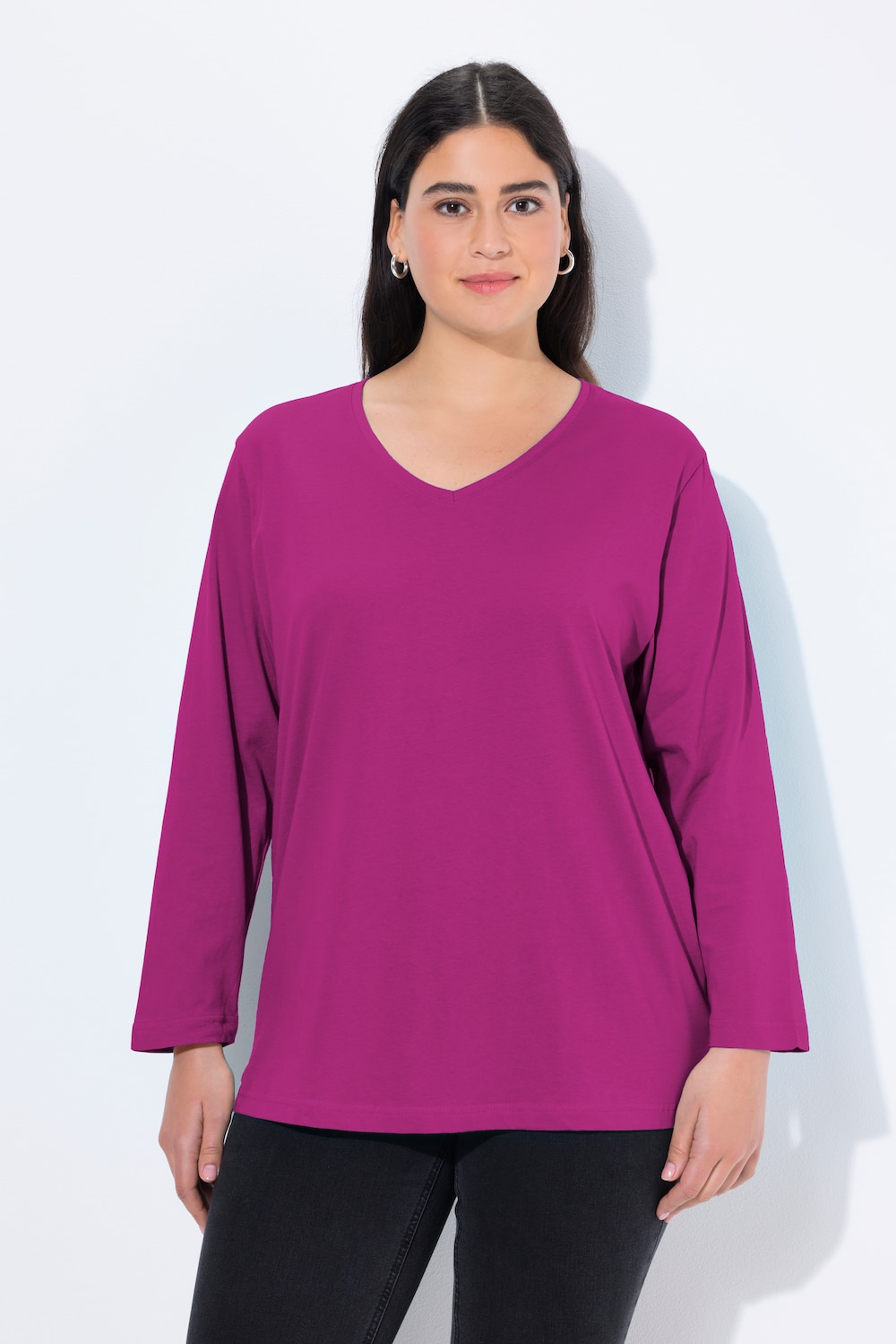 Große Größen Shirt, Damen, lila, Größe: 50/52, Baumwolle, Ulla Popken