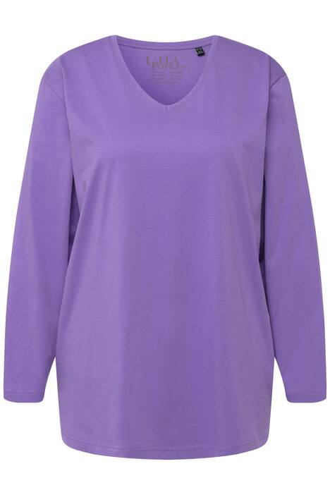 Tričko, výstřih do V, Relax střih, dlouhé rukávy