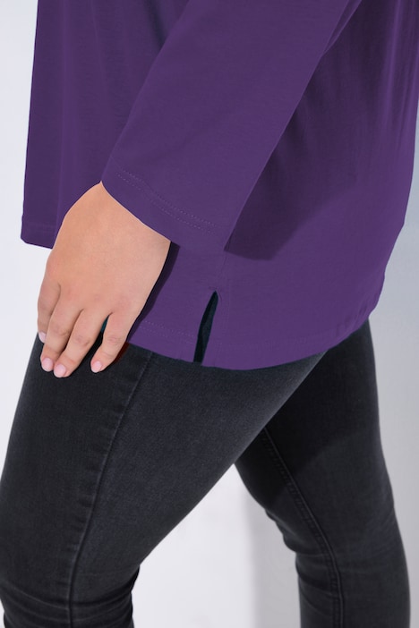 T-shirt coupe Relaxed Fit, col en V et manches longues