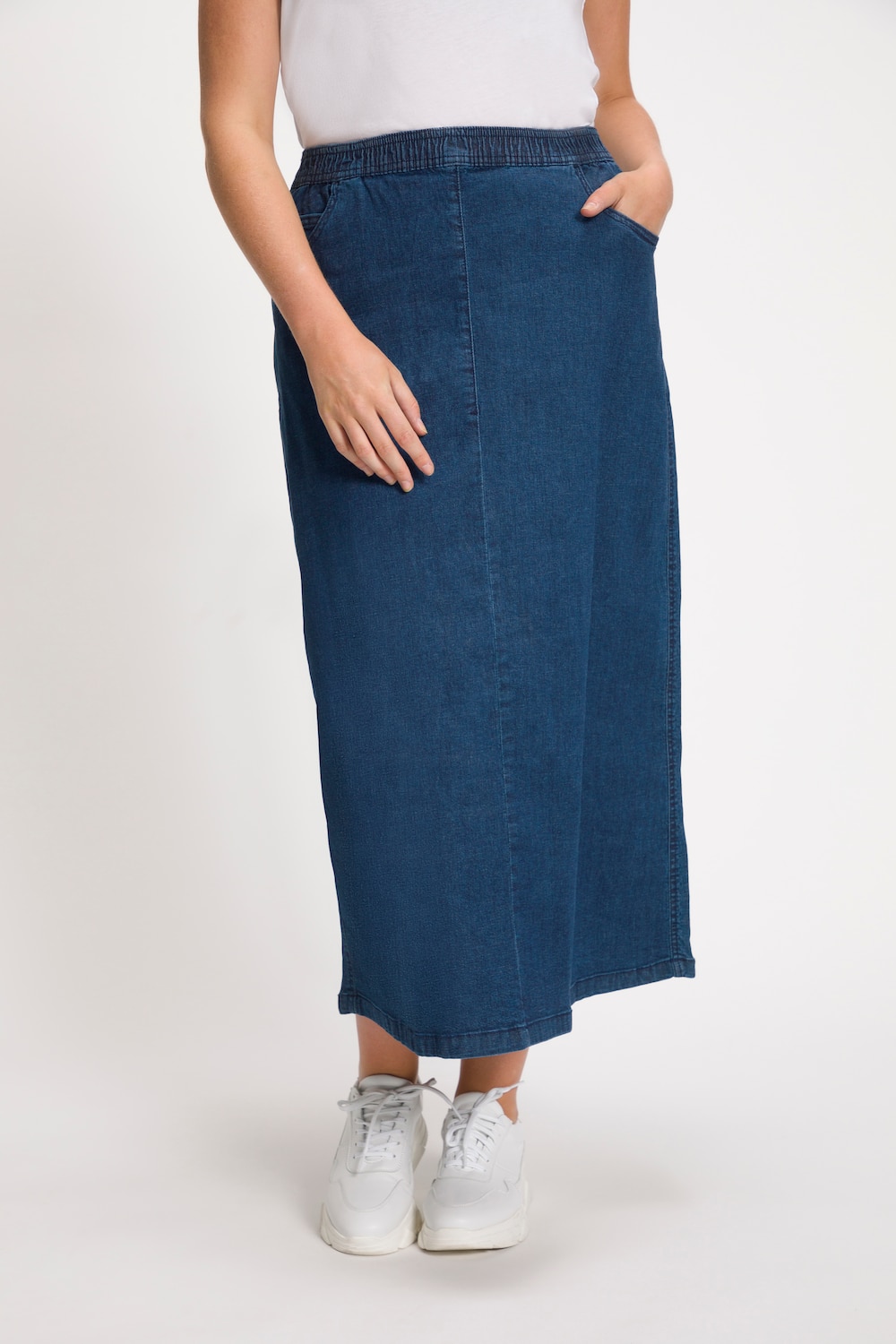 Große Größen Jeans-Rock, Damen, blau, Größe: 66/68, Baumwolle, Ulla Popken