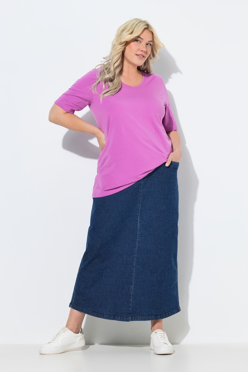 Jeans-Rock, ausgestellt, Elastikbund