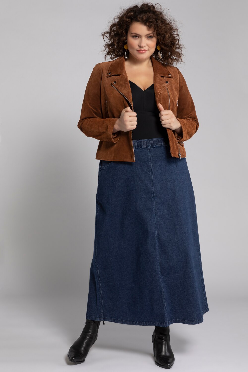 Grote Maten jeansrok, Dames, blauw, Maat: 54/56, Katoen, Ulla Popken Grote Maten jeansrok, Dames, blauw, Maat: 54/56, Katoen, Ulla Popken
