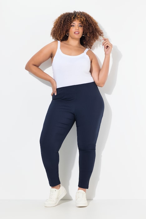 Pantalon en tissu bengaline stretch. Modèle Sienna. Jambe slim et taille élastique