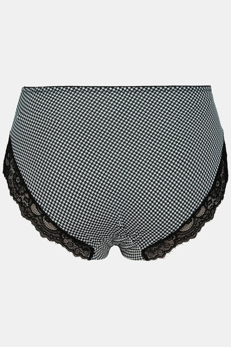 Lace Houndstooth Print Stretch Microfiber Panty
