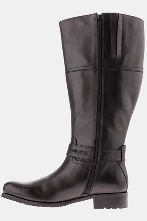 Ulla Popken Lederstiefel, XL-Schaft, Elastikeinsatz, Weite H - Große Größen