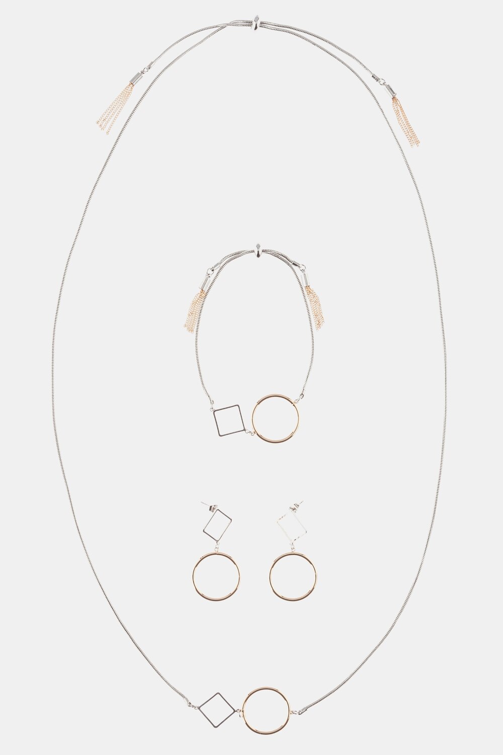 Grote Maten Sieraden set, Dames, wit, Maat: One Size, Metallic vezels, Ulla Popken Grote Maten Sieraden set, Dames, wit, Maat: One Size, Metallic vezels, Ulla Popken