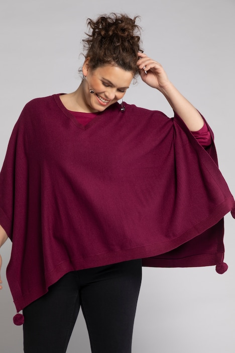 Womens Clothing Jumpers and knitwear Ponchos and poncho dresses Red Maliparmi Cotton Capes & Ponchos in Maroon 