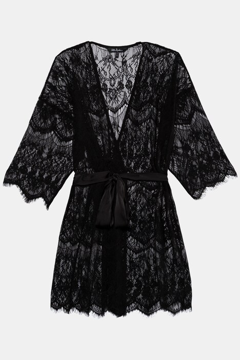 Sheer Floral Lace Open Front Kimono Robe | all Bathrobes | Bathrobes