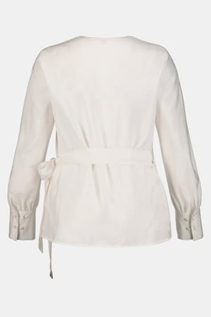 Duże rozmiary Kopertowa bluzka, damska, offwhite, rozmiar: 52, wiskoza/poliamid, Ulla Popken