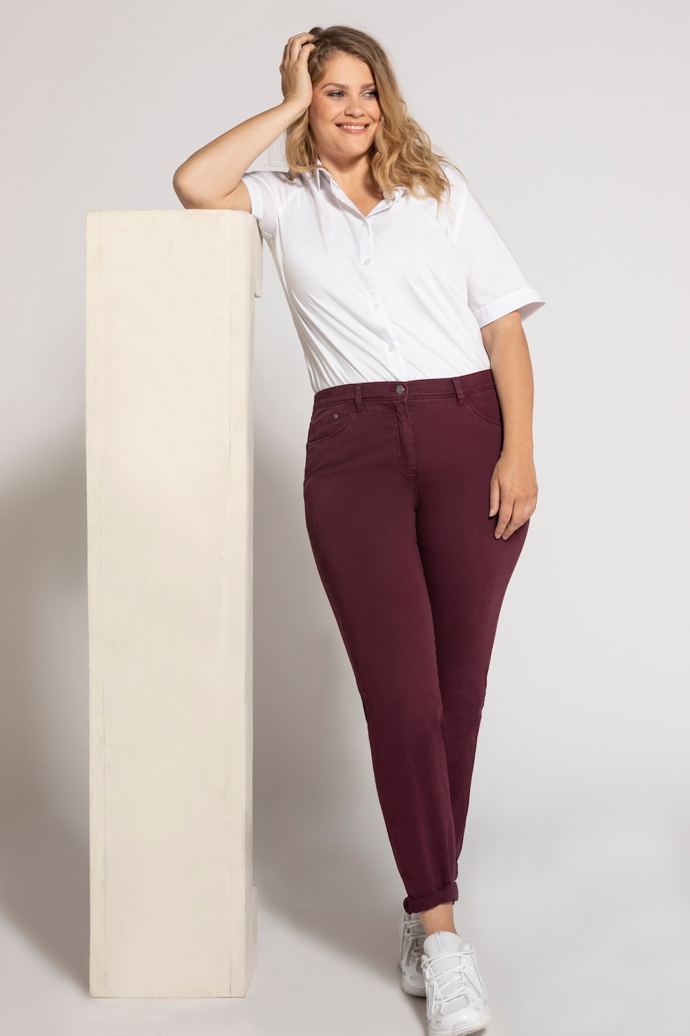 Image of Grosse Grössen Best-Fit-Hose Sophie, Damen, lila, Größe: 54, Baumwolle, Ulla Popken