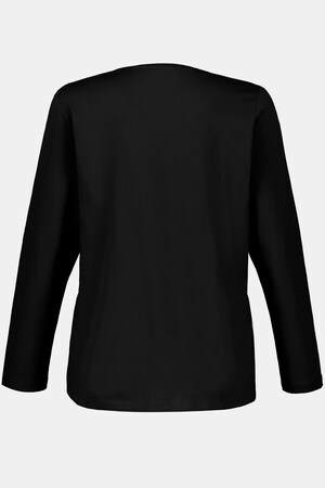 Duże rozmiary Koszulka, damska, czarna, rozmiar: 54/56, bawełna/elastan, Ulla Popken